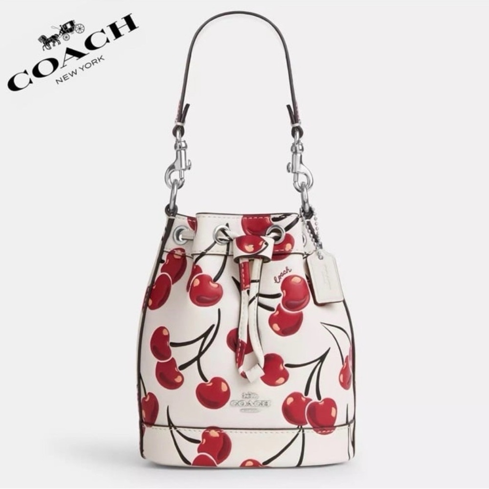 Coach Cherry Pattern Shoulder Bag - White and Red